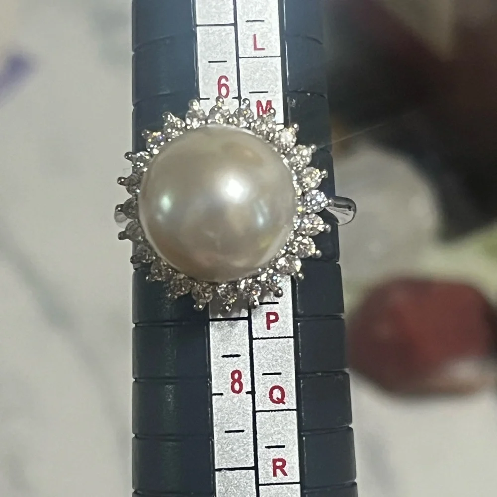 White Pearl Cocktail Ring